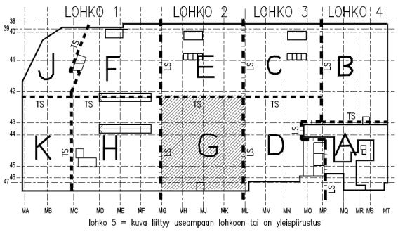 Alla olevassa taulukossa (taulukko 7) on esitetty Matinkylän metrokeskuksen kerrosalat bruttoneliöinä. Taulukko 7. Matinkylän metrokeskuksen kerrosalat brm² (Liideri n.d.). MATINKYLÄN METROKESKUS Kerrokset Bruttoala brm² P3 11082,5 P2 13868 P1 13952,5 Terminaali 12248 Puolikerros 1683 1.