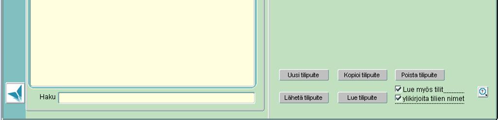 Lue tilipuite - painikkeen kautta tilikartta luetaan alustusyritykseen: Tilikartan