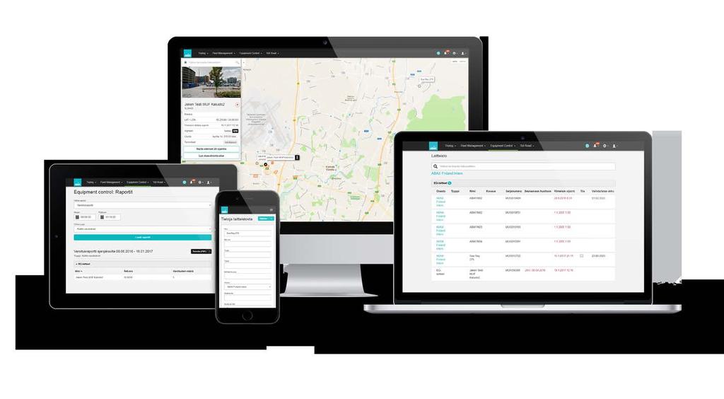 18 ABAX Equipment Control RÄÄTÄLÖITY RAPORTOINTI Tiedon keräys on helppoa.