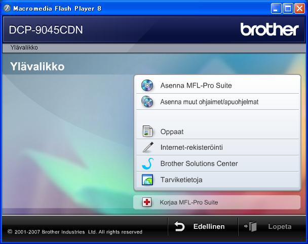 Yleisiä tietoja Ohjeiden lukeminen 1 Ohjeiden lukeminen (Windows ) 1 Kun haluat lukea ohjeita, valitse Käynnistävalikosta Ohjelmat, Brotherohjelmaryhmästä DCP-9045CDN ja valitse sen jälkeen