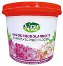 pensasmustikalle yhdestä purkista jopa 2000 litraa ravinneliuosta 6 7,77/kg Nutriforte Ruusu- ja Pelargonialannoite 900 g veteen liukeneva erikoislannoite edistää