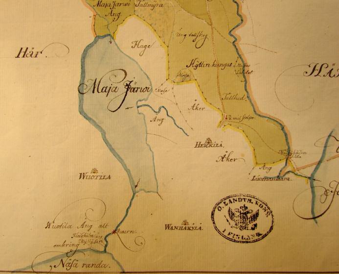 Vanhakylän yksittäistalonpaikasta ei löytynyt erilliskarttaa. Heikkilän 1776 kartalta talon paikka paikantuu nykyisen vanhakylän tilakeskuksen alle, arviolta n.