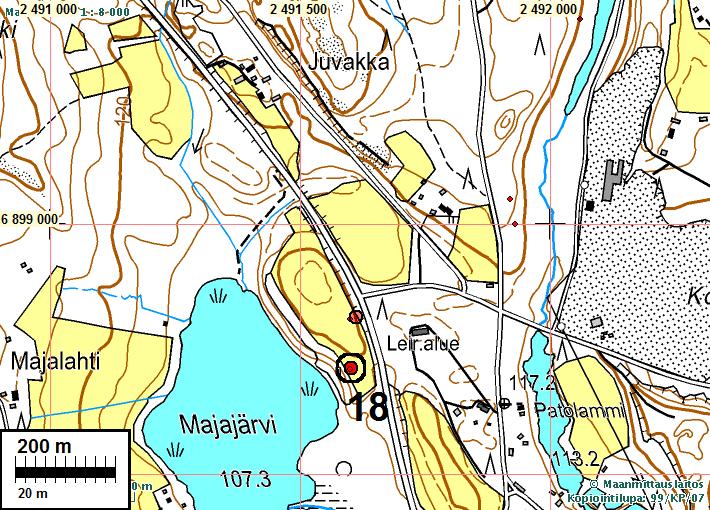 7 Löydöt: KM 19368 Paikka sijaitsee Virtain kirkosta 6,00 km kaakkoon.