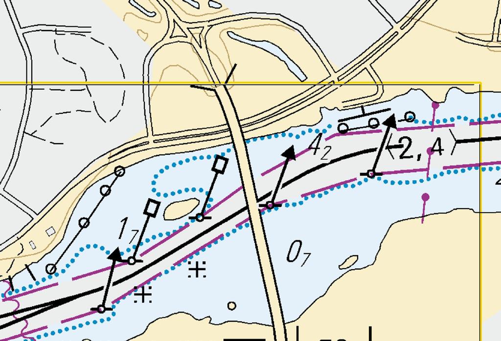Ei merikartan mittakaavassa - Inte i sjökortets skala - Not to scale of chart (FTA,