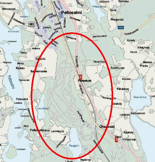 Se sijaitsee Iisalmen keskustan eteläpuolella välittömästi Kuopio Kajaani -rautatien sekä valtatie 5:n länsipuolella.