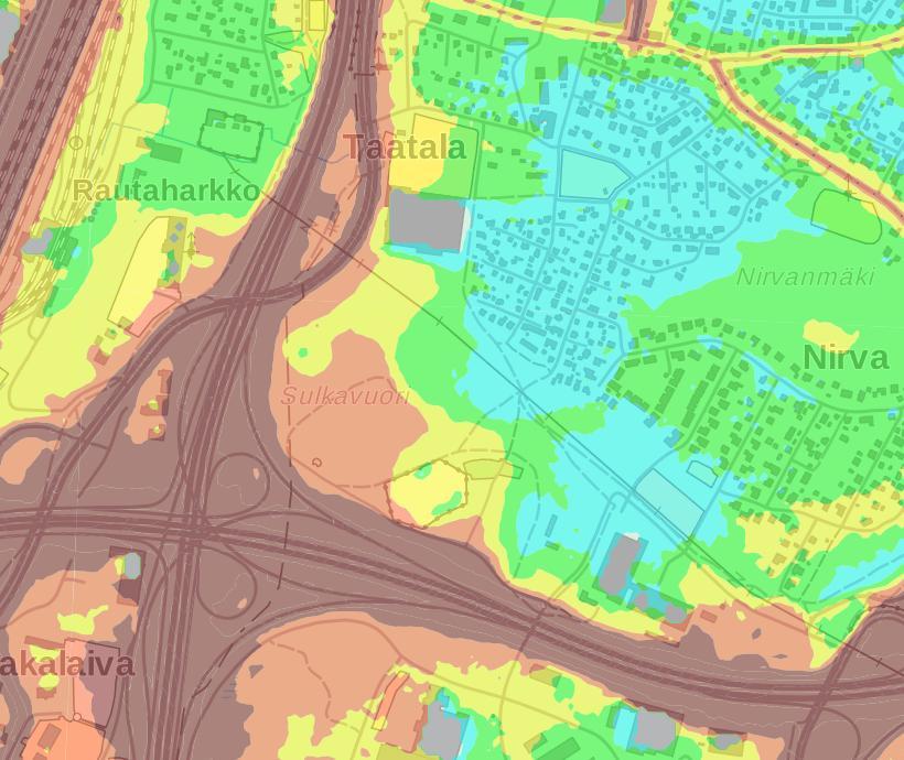 Ote Tampereen kaupungin ympäristömeluselvityksestä 2011 Tieliikenne-, Raideliikenne-, Teollisuus- ja Ratapihan