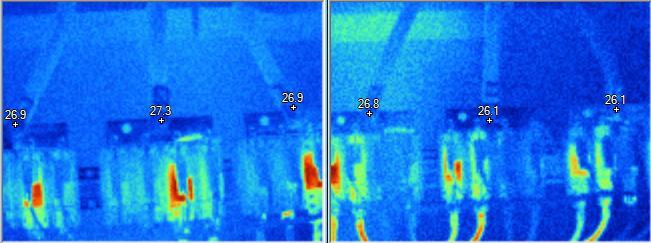Lämpökuvauksen suoritusajankohtana kompensointilaitteistoissa oli kytkettynä kaksi kompensointiporrasta
