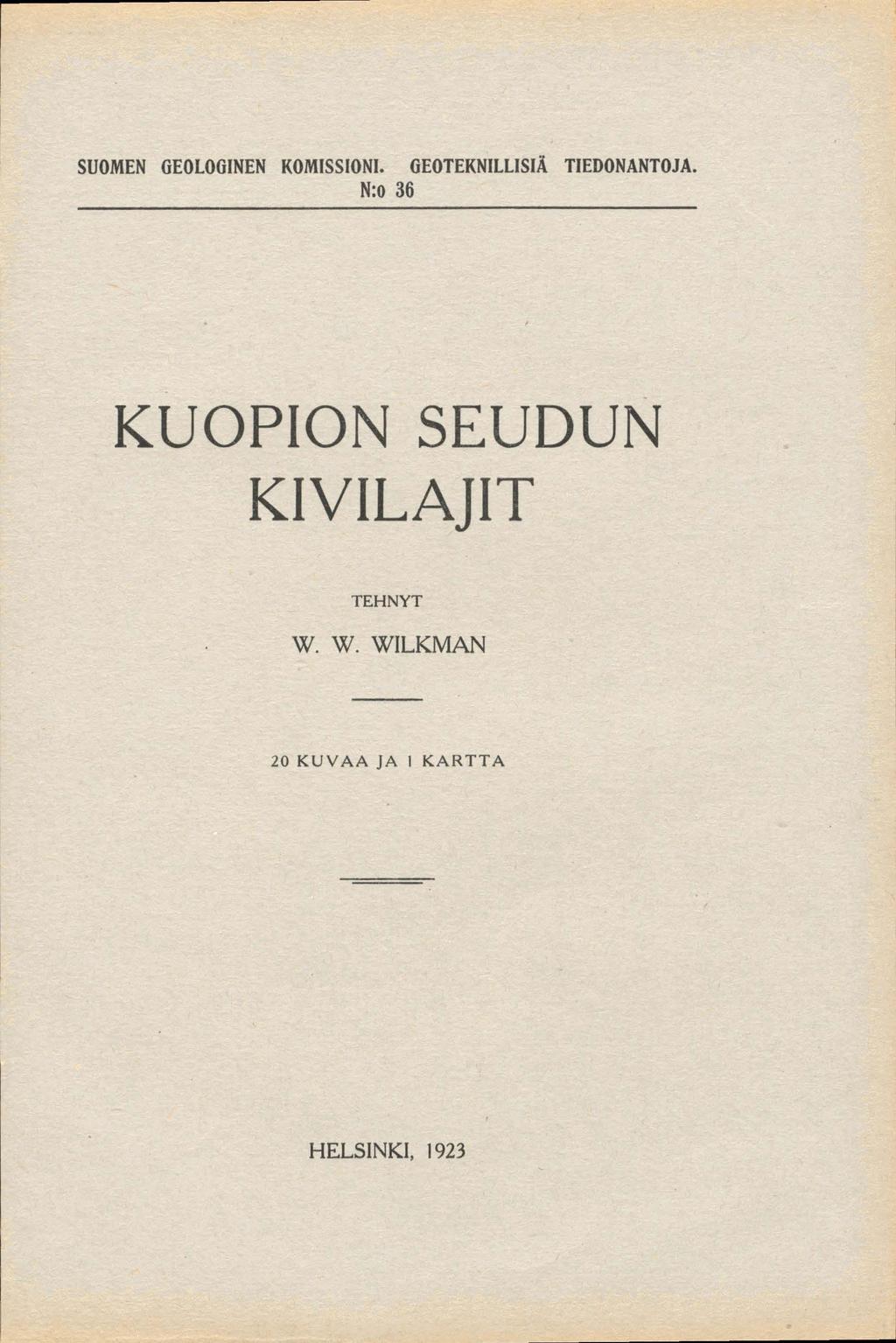 SUOMEN GEOLOGINEN KOMISSIONI.