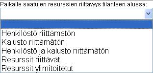 L-64 (72) L.2.9.3 Paikalle saatujen resurssien riittävyys tilanteen alussa Arvioidaan riittivätkö ne resurssit, jotka paikalle saatiin, onnettomuustilanteen tai tehtävän hoitamiseen sen alkuvaiheessa.