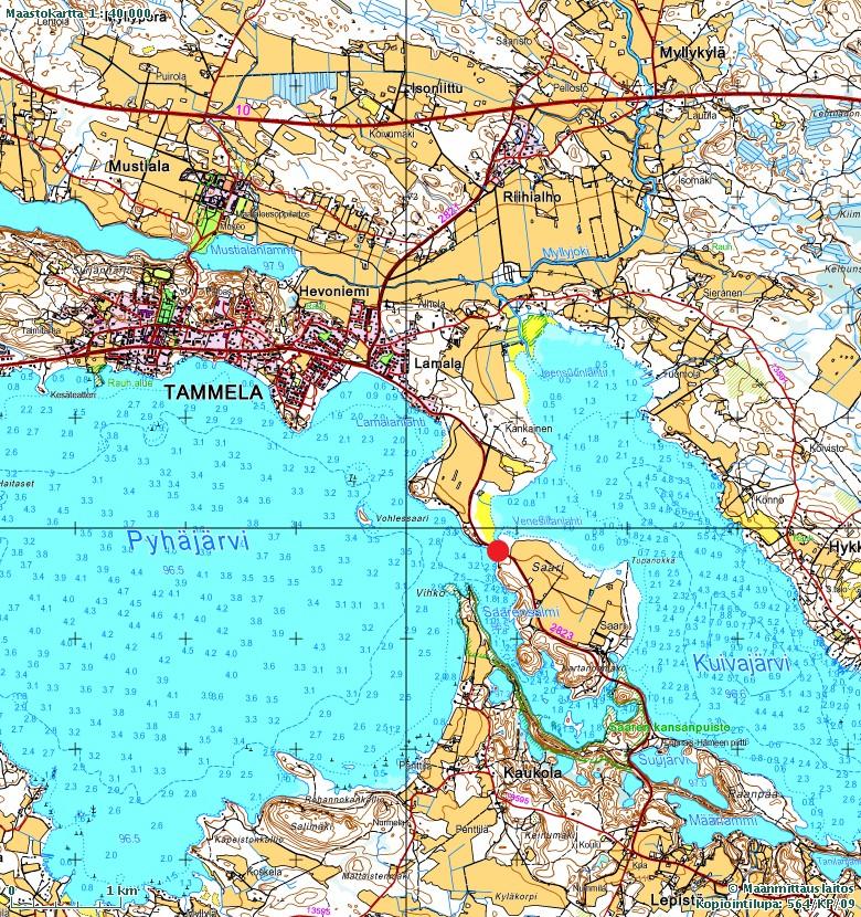 3 Kartta 1. Venesillan sijainti, punainen piste. 3. Kohdekuvaus Paikkatiedot Karttalehti: 211310 Pehkijärvi Etäisyys ja suunta kirkosta: n.