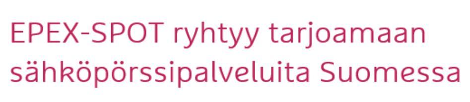Pörssien välinen kilpailu Uutinen Energiaviraston sivuilla 21.