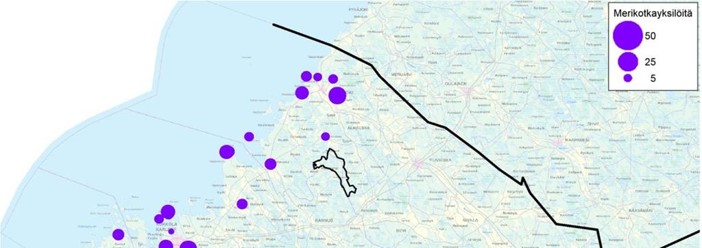 12 lihaukalla 1,5 yks/km ja 20 yksilöä. Muilla lajeilla muuttajamääräarvio jäi alle 20 yksilön koko kevään aikana. Laskelmien mukaan kaikkiaan noin 600 petolintua muuttaa alueen läpi keväisin.