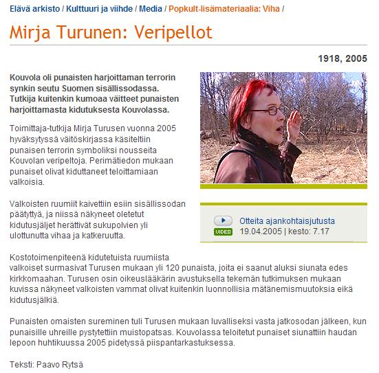 Mirja Turunen, Veripellot Sisällissodan