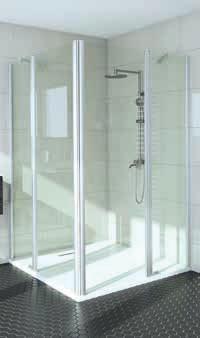 INFINI 3x5 Suihkunurkka taittuvilla ovilla joista toisessa kiinteä osa TUOTEYHDISTEMÄ Taittuva suihkuseinä Taittuva suihkuseinä kiinteällä osalla (kiinteä osa) Taittuva suihkuseinä kiinteällä osalla