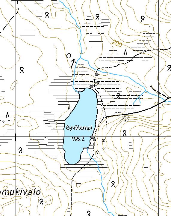 2 3 1 5 4 500 m Kartta 5. Syvälampi 1-5.