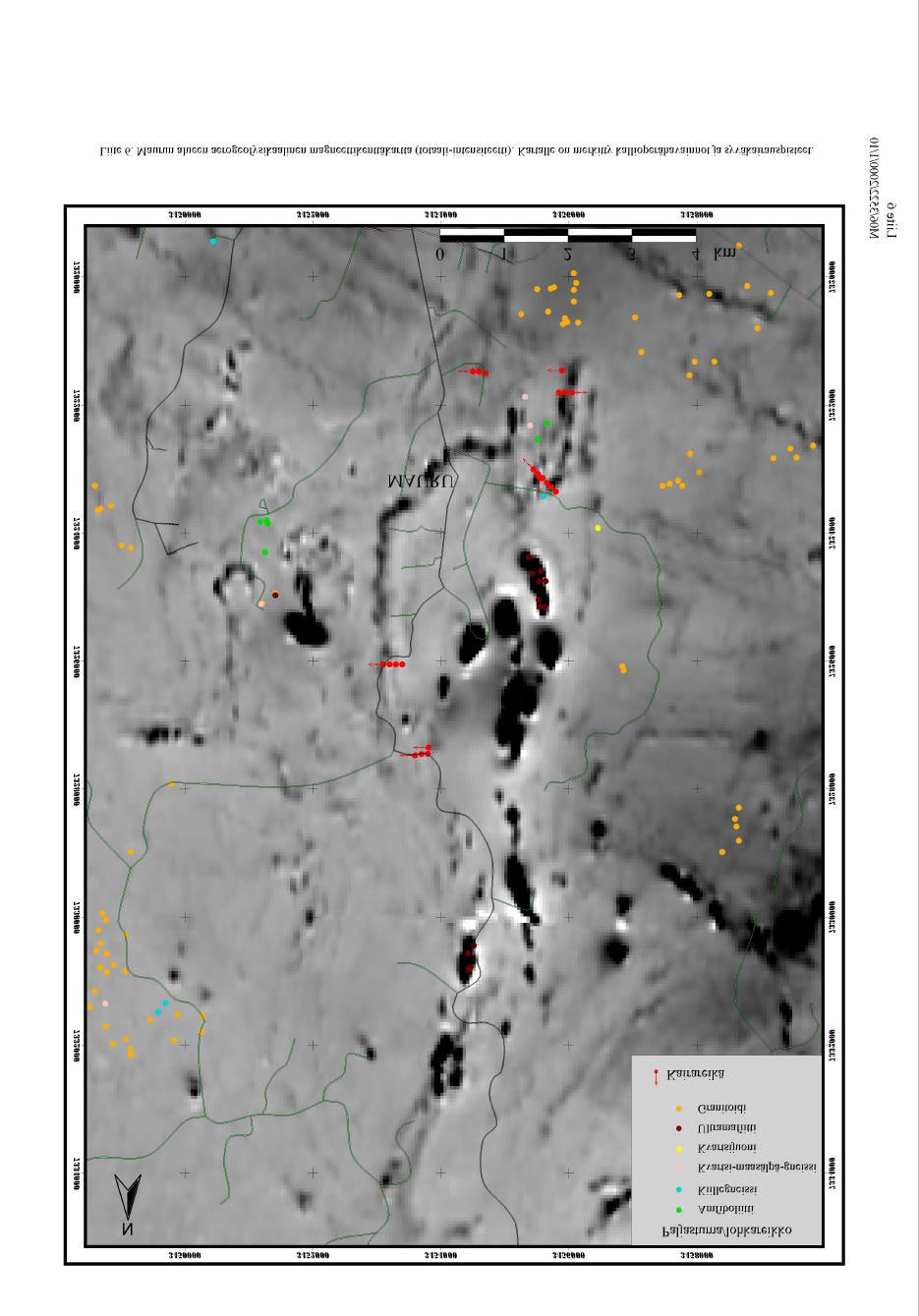 M06/3522/2000/1/10 Liite 6 Maurun alueen aerogeofysikaalinen magneettikenttäkartta