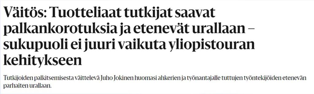 Yliopistouralla eteneminen?