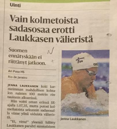 tutkimusjakson aikana julkaistuista Helsingin Sanomien urheilusivujen artikkeleista kuuluu tähän kategoriaan.