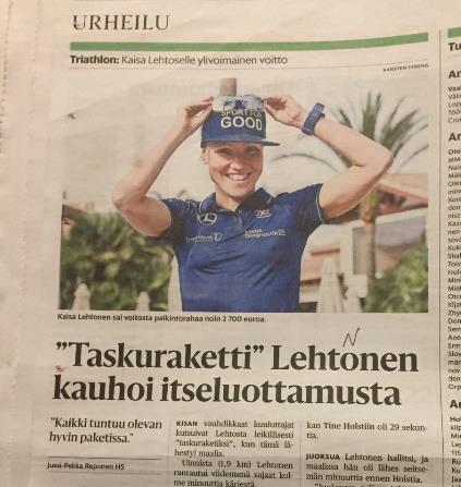 Lokakuussa Helsingin Sanomissa julkaistiin Kaisa Lehtosta käsittelevä kommentti otsikolla: Yksi vuoden parhaista urheilijoista (HS 10.10.2016).