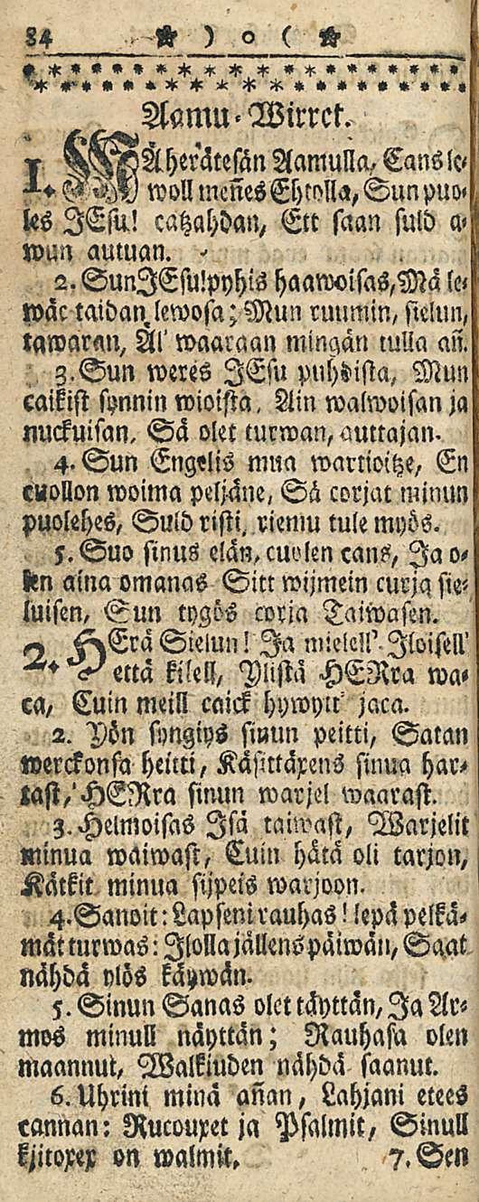 7 AamU'Wirrct. Aamulla, Cans lc< ->-<- G W woll menes Ehwlla, Sun puo» les lesu! catzahdan, Ett saan suld a» wun autuan.» 2.