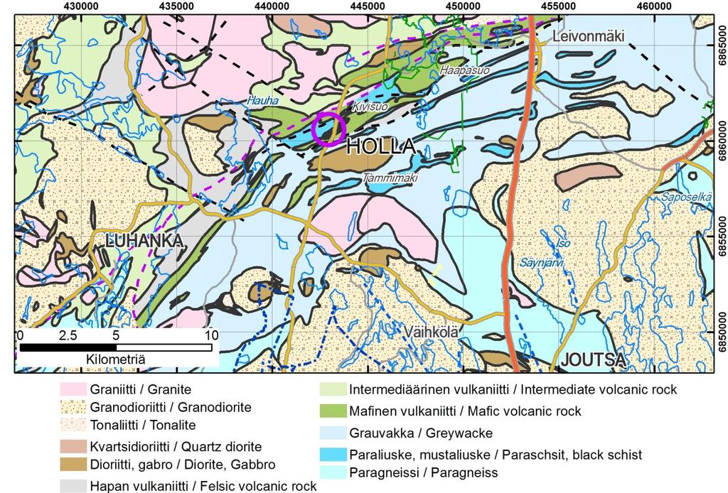 GEOLOGIAN TUTKIMUSKESKUS 1 1 KOHTEEN VALINTA JA TYÖVAIHEET Joutsan Kurkijärven kylässä sijaitsevan Hollan talon lähistöllä sijaitseva (Kuva 1), ja talon nimellä tunnettu, rautamuodostuma koillisina