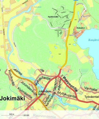 Kevyen liikenteen yhteys keskustaajamaan ja Jokimäen koululle on puutteellinen. väylä Olemassa oleva kevyen liikenteen 1.2 Kaavan nimi ja tarkoitus Kaavan nimi Kotojärvenranta.