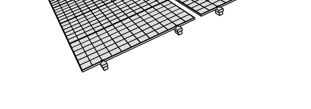 sivulta 4 kohdasta) PV-paneelirivien etäisyys toisistaan: 20 mm Laskennallinen yhteiskuormitus: 10-20 kg/m2 Vesikatteen ja rakenteen ilmarako: 50-100 mm Muuta: Maadoitettava samaan