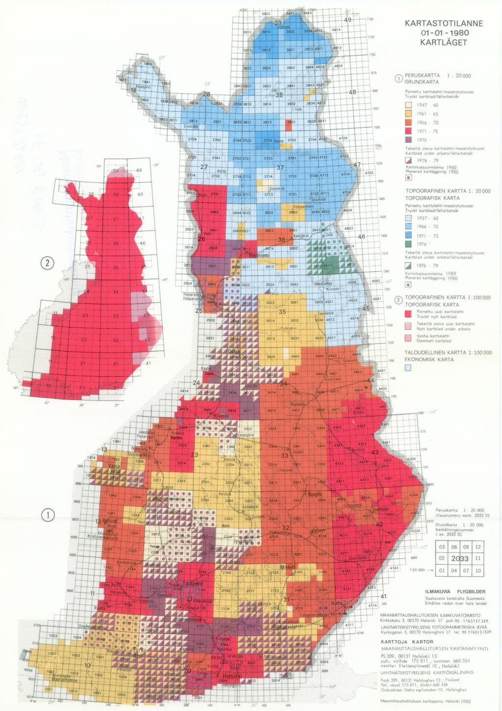 KARTASTOTILANNE 01-01 -1980 KARTLÄGET f7'\ PERUSKARTTA 20000 \.!..J GRUNDKARTA P.lnotlu karll"ahl' maastol'(ovuoli T,V( ~t Ic.rfbl.cl f.l.rbeld, 0 1947 60 961 6S 0 '966 70 971 75 ~ 1976 976 reka II, 01.
