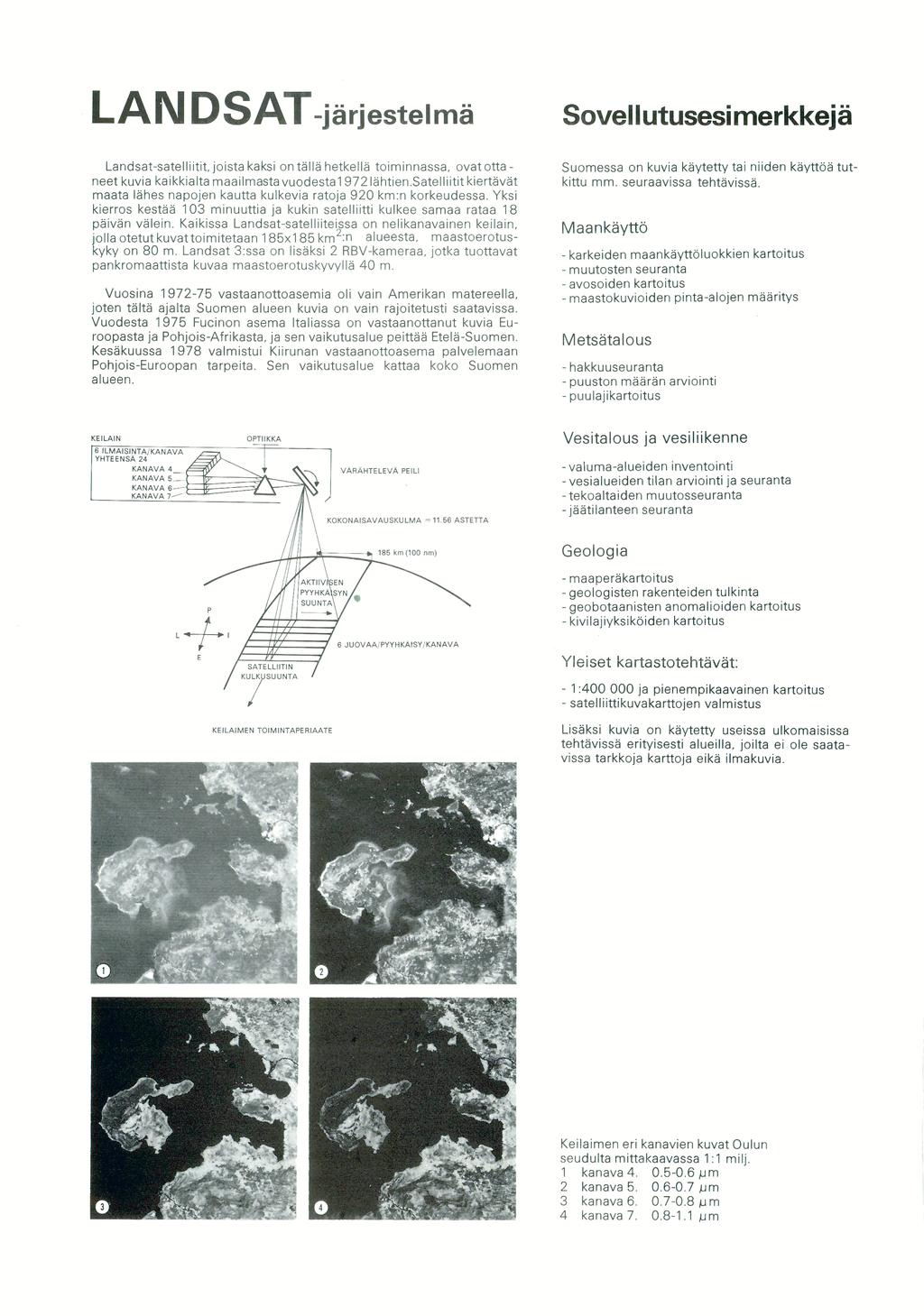 LANDSAT-järjestelmä Sovell utusesi merkkejä Landsat-satelliitit, joista kaksi on tällä hetkellä to iminnassa, ovat ottaneet kuvia kaikkialta maailmasta vuodesta 1 972lähtien.