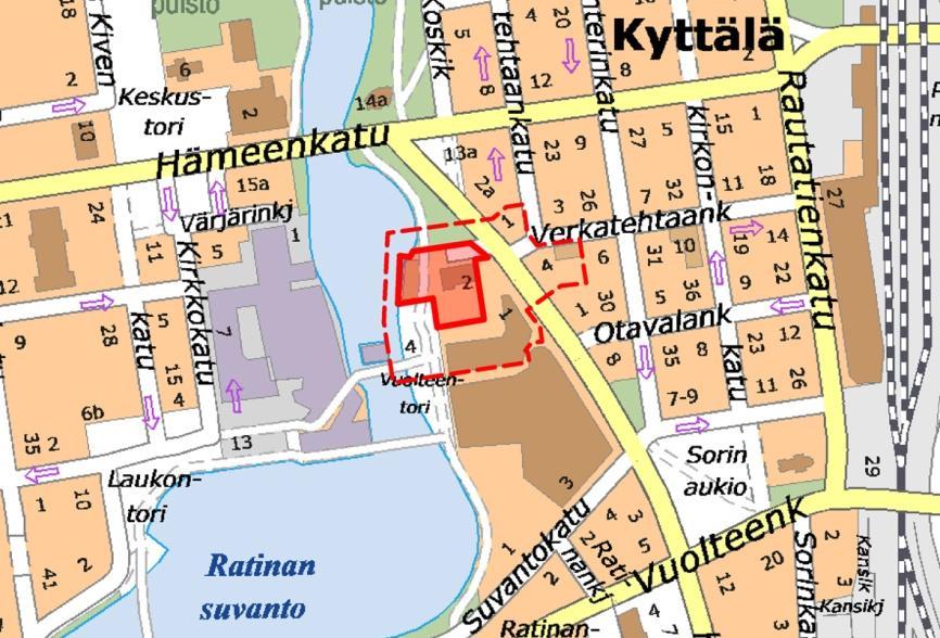 PERUSTIEDOT Suunnittelualueen ominaispiirteet Suunnittelualue sijaitsee Kyttälän kaupunginosassa Tampereen ydinkeskustassa entisellä Verkatehtaan alueella, Tammerkosken ja Hatanpään valtatien välissä.