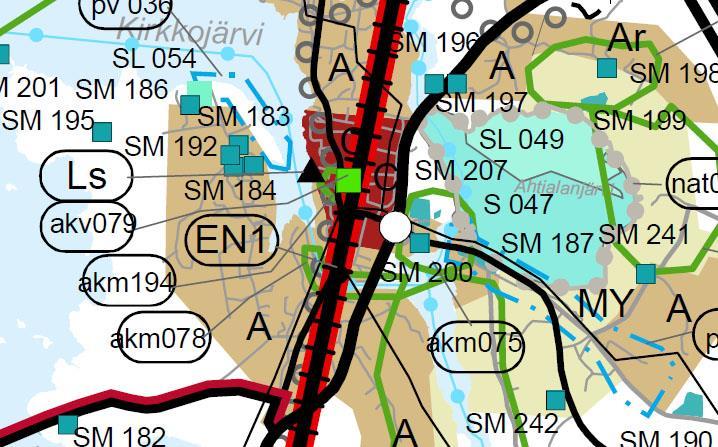 Ote Pirkanmaan maakuntakaavayhdistelmästä. Osayleiskaava Suunnittelualueella on voimassa Keskustan osayleiskaava joka on tullut voimaan 28.1.