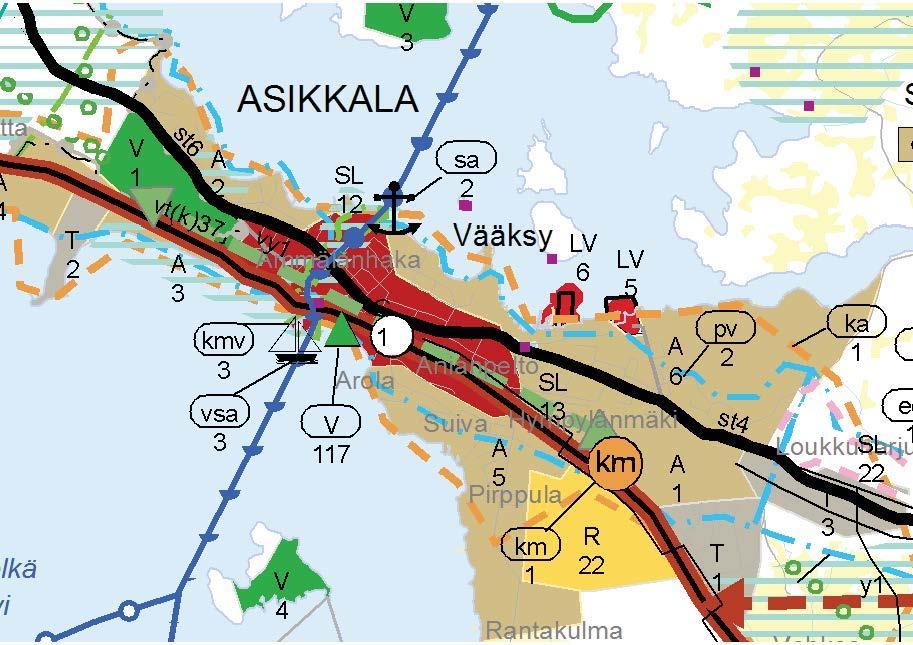 Suunnittelualueen vieressä valtatie 24 (Lahdentie) status on merkittävästi parannettava valtatie/kantatie (vt/kt). Vääksyn keskusta-alueen poikki kulkee myös viheryhteystarve.