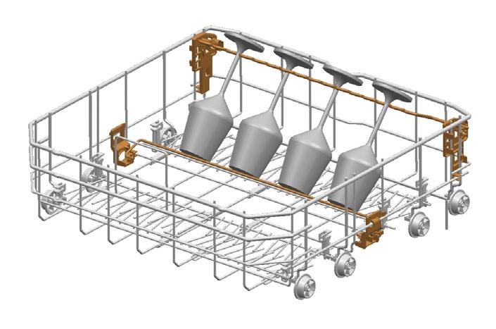 Lower Basket Glass Holder Koneen alakorin Lower Basket Glass Holder mahdollistaa suurikokoisten ja korkeiden lasien