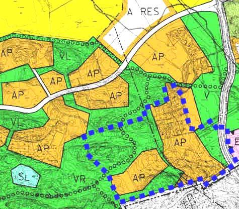 Osayleiskaavassa alueelle on osoitettu asuinpientalojen korttelialuetta (AP), retkeily- ja ulkoilualuetta