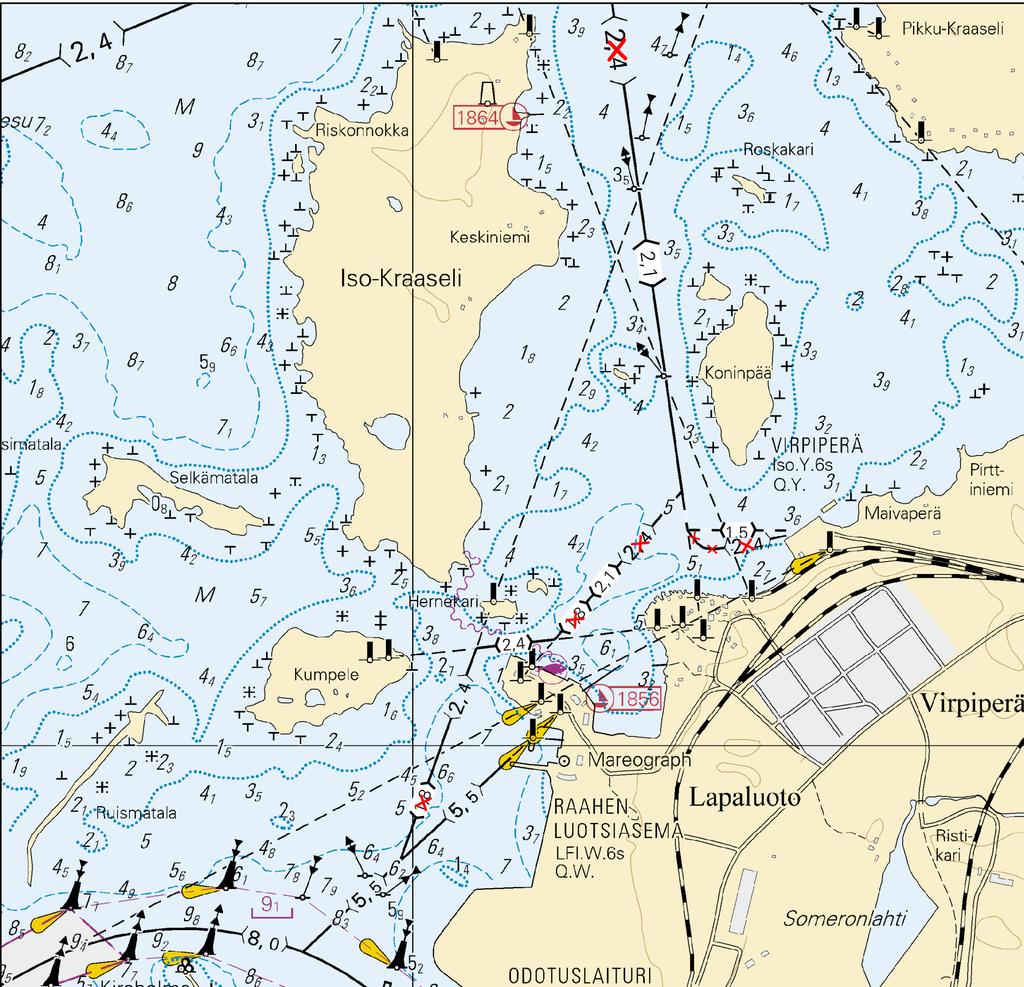 Kuva viitteeksi, karttaotteet ei merikartan mittakaavassa / Bild för referens, kortutdrag inte i sjökortets skala / Image for reference, chart extracts not to scale of chart ( FTA, Vaasa/Vasa 2017 )