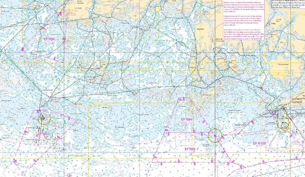 Kuva viitteeksi, karttaotteet ei merikartan mittakaavassa / Bild för referens, kortutdrag inte i sjökortets skala / Image for reference, chart extracts not to scale of chart 14 Ks.