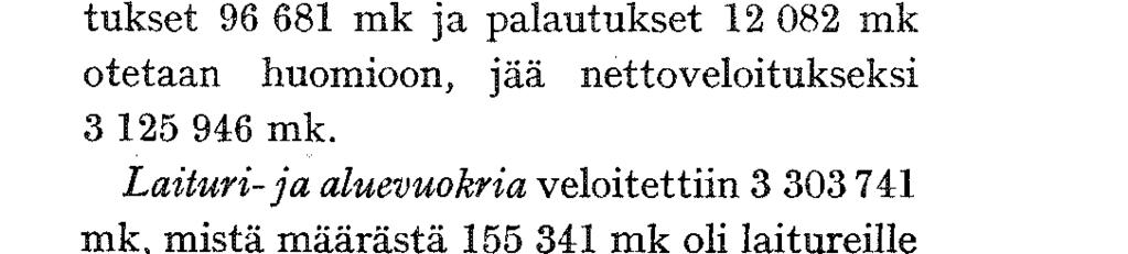 14 927 256-12 891 150 941 620 mk ja Hipaikkakunnilta saatavaroista 921 862 mk.