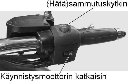 Valonvaihdin Kytkee joko lähi- tai kaukovalon. Suuntamerkin katkaisin Kytkee suuntamerkin (vilkun) vasemmalle tai oikealle. Vilkku palautuu automaattisesti.