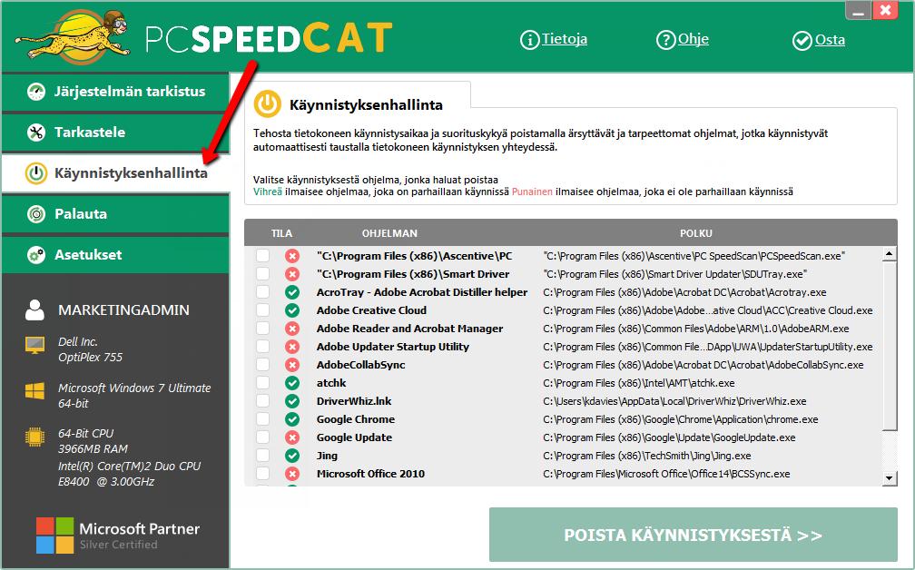 Nyt katsotaan käynnistysksen hoitajaa, joka on loistava työkalu: Katso tuota pitkää ohjelmalistaa! Ja jokainen niistä käynnistyy joka kerta kun käynnistät Windowsin.