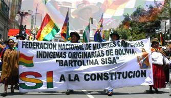 Pienviljelijä- ja intiaaninaiset: Bartolina Sisa Sisa (Federación Nacional de Mujeres Campesinas, Indígenas, Originarias de Bolivia) Pienviljelijöiden