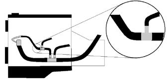 130mm from the T-coupling. Fit the heater, see picture.
