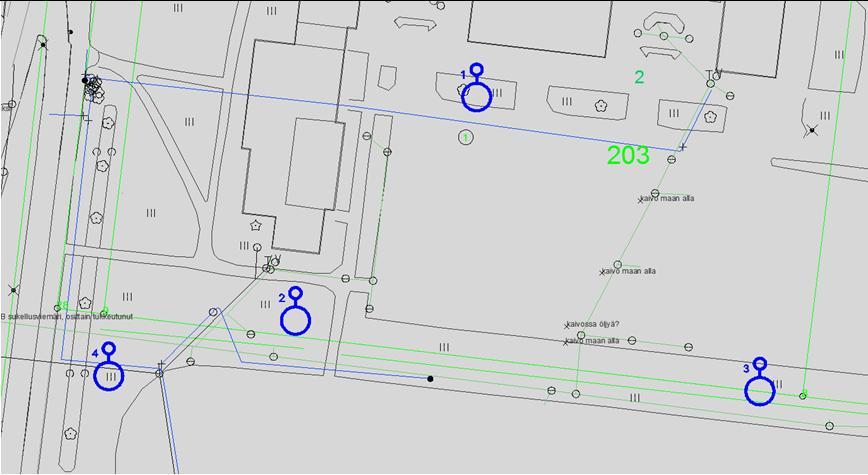 Kohde: Pohjavesiputkikortti No PVP 3 RAUMA, KARINKENTTÄ N2000 Työnumero: 50025393-00 X Muovisuodatin Siiviläputki Kaivo Putken yläpään korkeus +2,59 Suodattimen pituus (m) + 3 Putken alapään korkeus