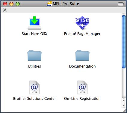 Luku 1 Ohjeiden lukeminen (Macintosh ) 1 a Käynnistä Macintosh. Aseta Brother CD-ROM-levy tietokoneen CD-ROMasemaan. Näyttöön tulee tämä ikkuna.