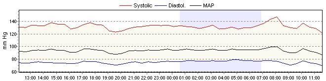 P 0 % PP 8,6 % Blood pressure Day report Min. Aver. Max.