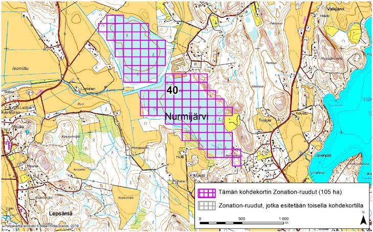 Nurmijärvi, Zonation-aluetunnus 40 NURMIJÄRVI (40) Alue sijaitsee Nurmijärven eteläosissa Lepsämän kylän koillispuolella puustoisella suoalueella.