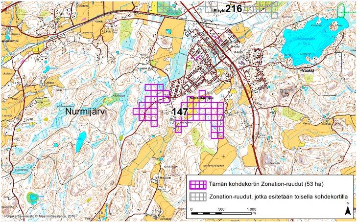 Nurmijärvi, Zonation-aluetunnus 147 NURMIJÄRVI (147) Alue sijaitsee Nurmijärven luoteisosissa Kassakummun ja Röykän kylien eteläpuolella. Alue on pääosin metsäinen.