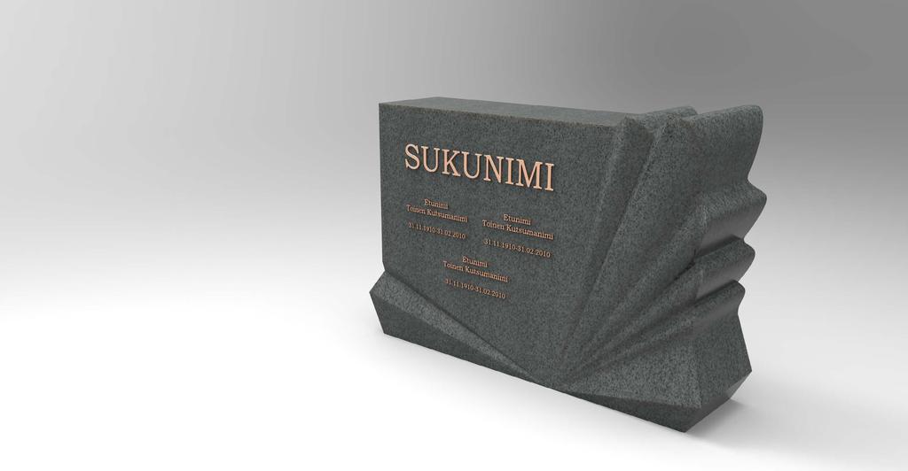 Tämän kiven suunnittelussa olen käyttänyt lähtökohtana symboliikkaa enkelin siivestä sekä käärinliinasta. Kivi on raikas ja toiveikas.
