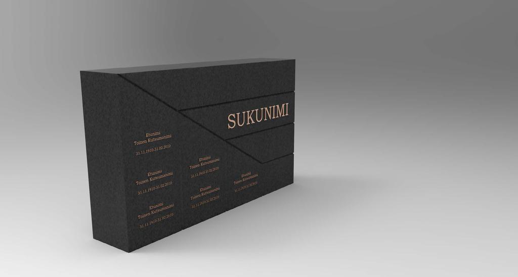 Kiven suunnittelulähtökohtana on hionta, suoran hautakiven pinnan elävöittämiseksi.