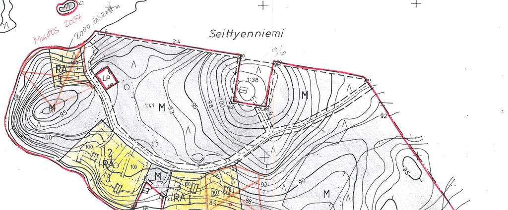 Kuva 5. Ote Mattilan voimassa olevasta ranta-asemakaavasta suunnittelualueen osalta. 4.