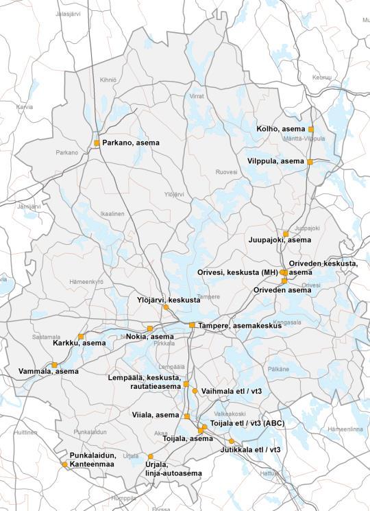 Joukkoliikenteen kulkumuoto-osuus ylikunnallisista matkoista vuonna 2012 Tiedot: Tampereen kaupunkiseudun ja Pirkanmaan liikennetutkimus 2012 Liityntäpysäköinnin nykytilanne Pirkanmaalla on